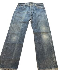 Levi Strauss 501 Button Fly Jeans Mens Classic Fit‎ Straight Leg Denim 38x32